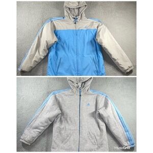 Vintage Adidas Coat Mens Large Reversible Puffer Y2K 90s